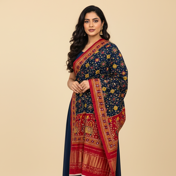 Pure Khaji Silk Mukesh Shawl