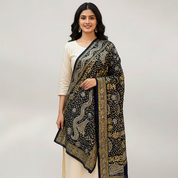 Pure Khaji Silk Mukesh Shawl
