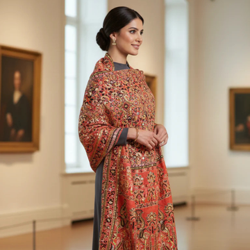 Printed Silk Handwork Dupatta