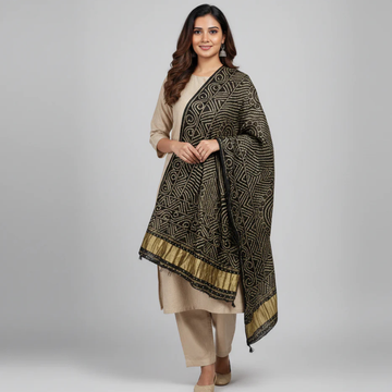 Pure Khaji Silk Mukesh Shawl