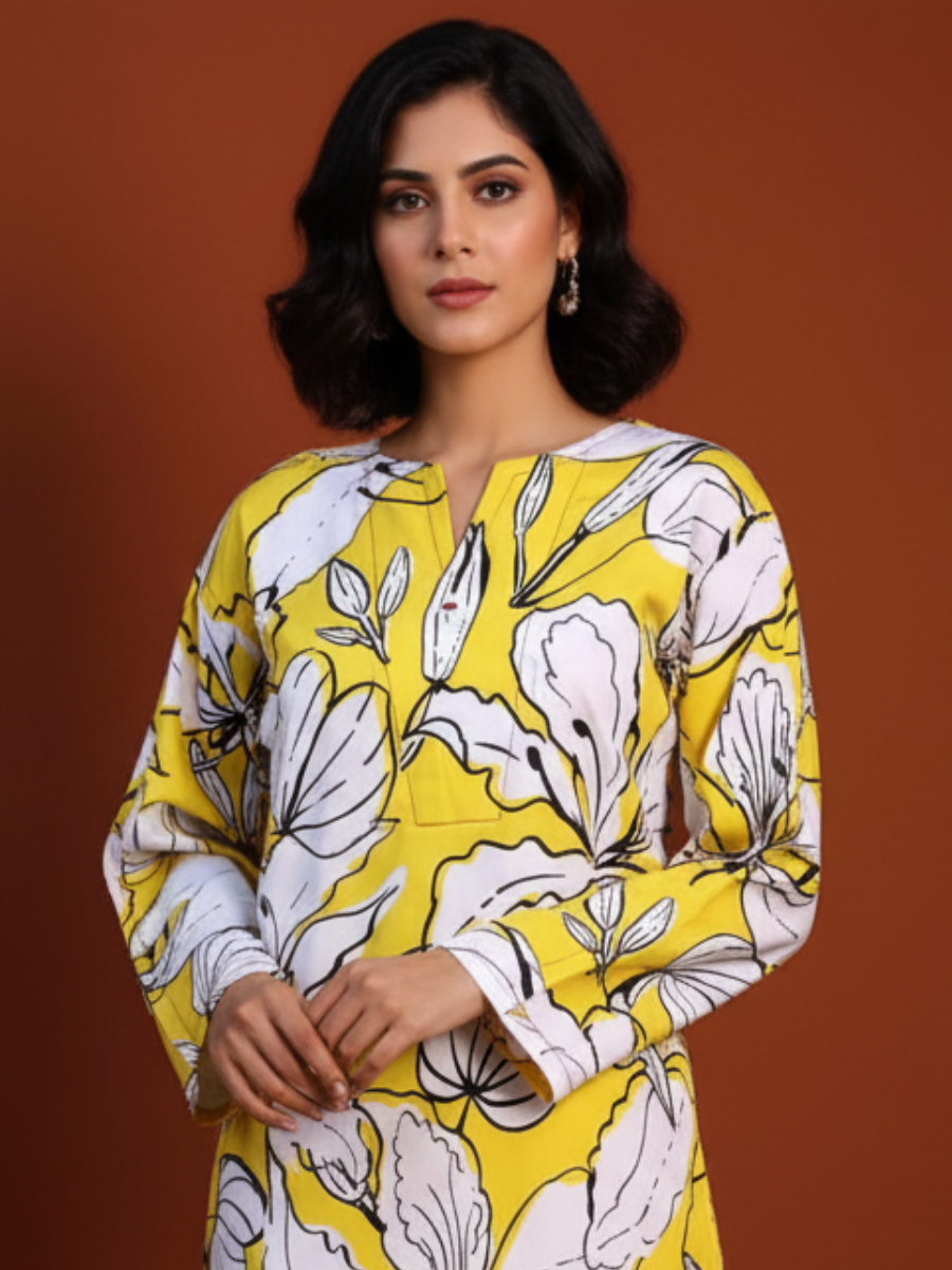 Citrus Bloom Linen Co-Ord Set