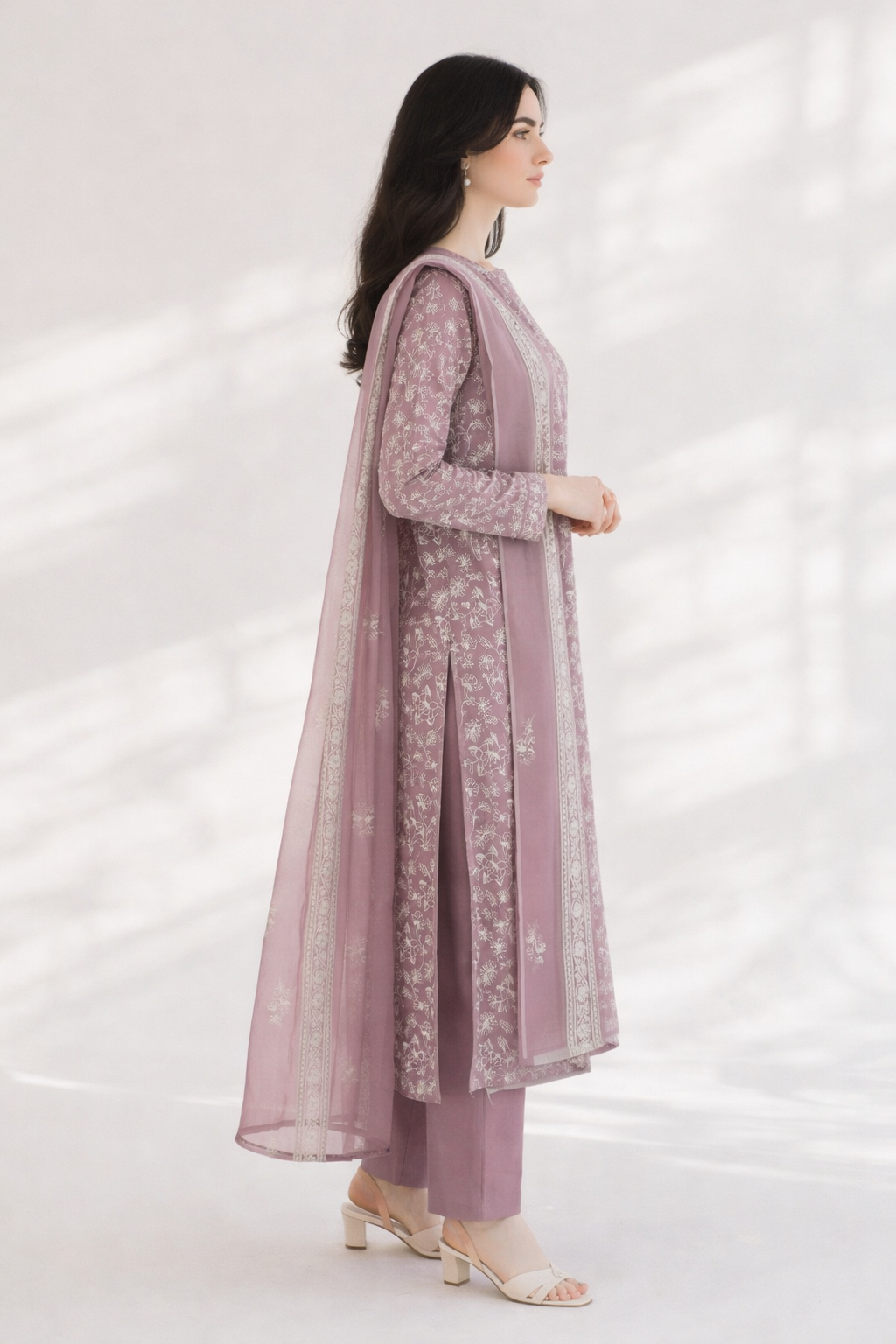 2-Piece Silk Lawn Set – Dusty Rose