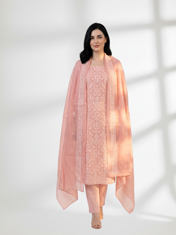 2-Piece Silk Lawn Set – Soft Peach