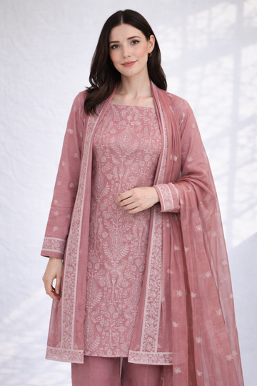 2-Piece Silk Lawn Set – Dusty Pink