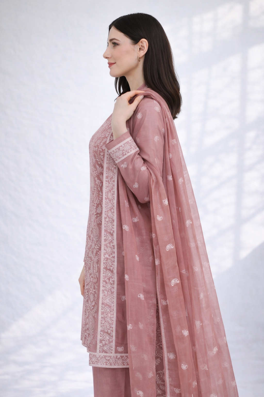2-Piece Silk Lawn Set – Dusty Pink
