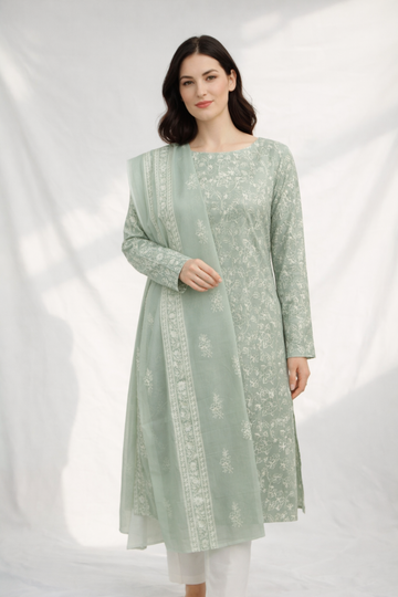 2-Piece Silk Lawn Set – Sage Green