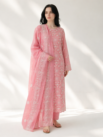 2-Piece Silk Lawn Set – Rose Pink
