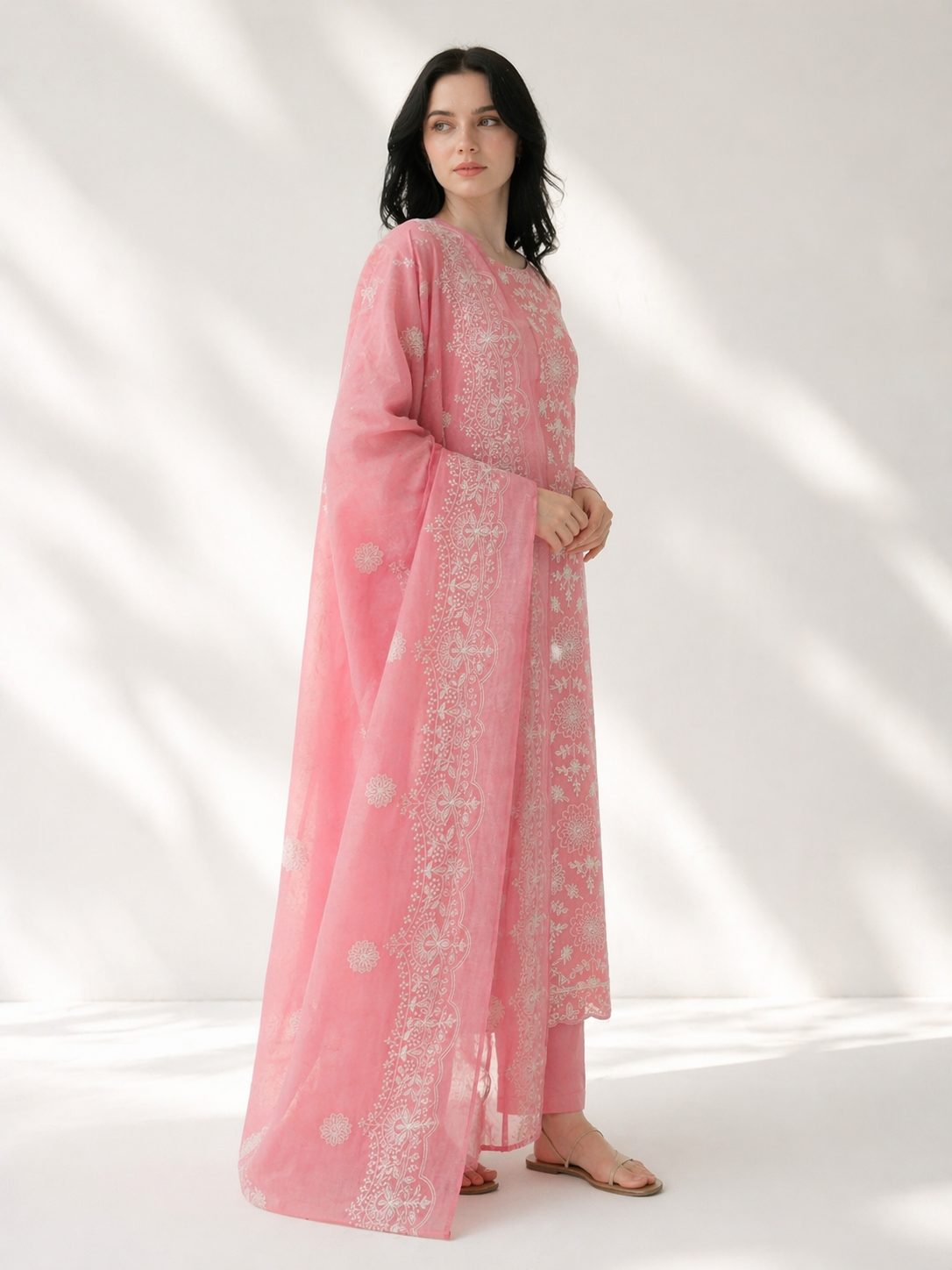 2-Piece Silk Lawn Set – Rose Pink