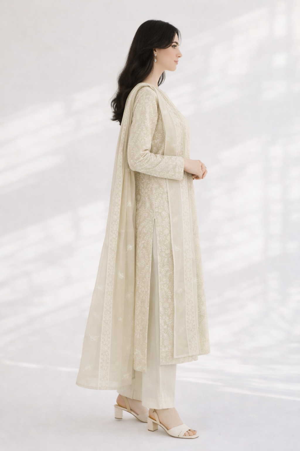2-Piece Silk Lawn Set – Soft Beige