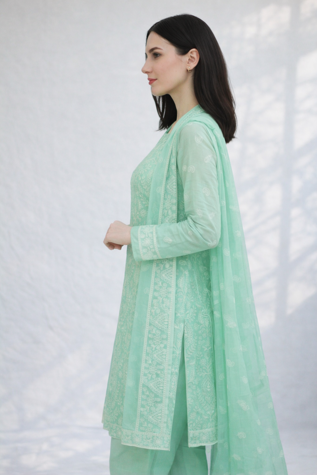 2-Piece Silk Lawn Set – Soft Green