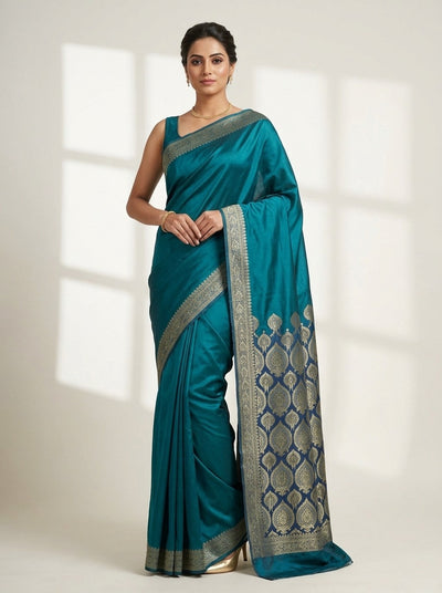 Royal Teal Banarasi Saree
