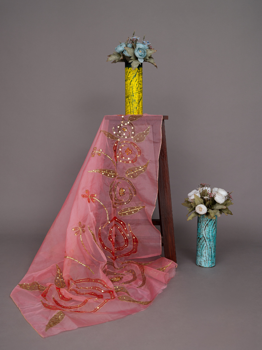 Handwork Perse Organza Handwork Shawl | Luxury Artisan Wear – Ever Shine